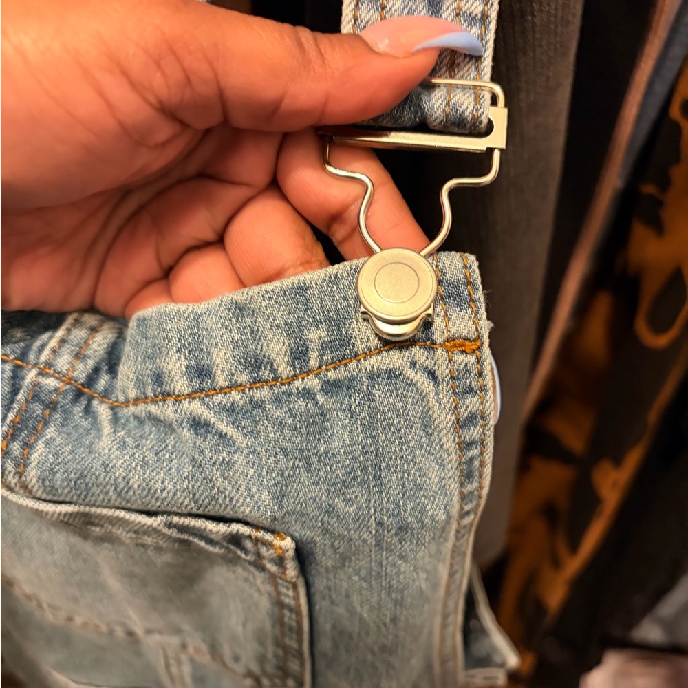 Harper Light Blue Denim Overalls - Picture 4 of 5